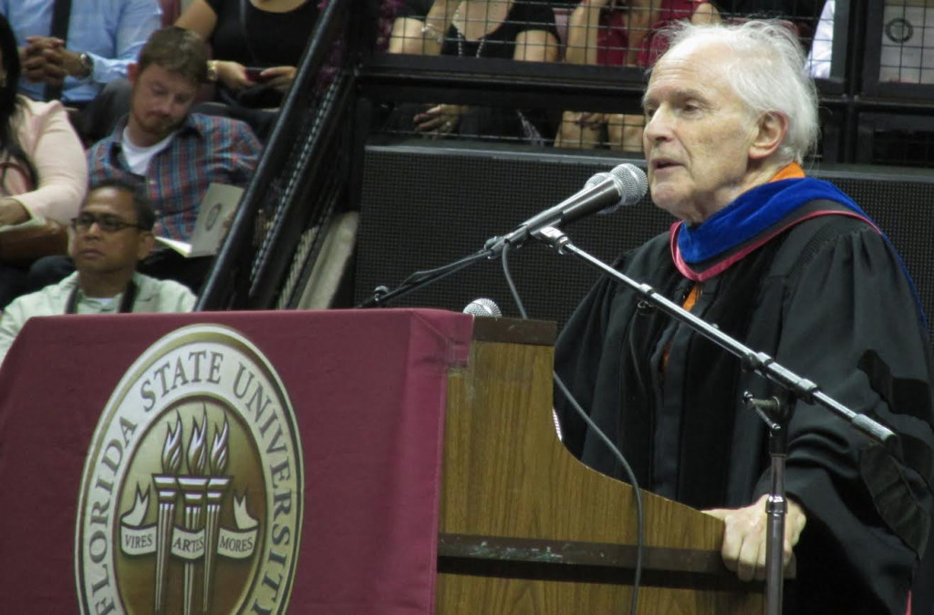 Photos by Jayla Wilson    Sir. Harold Kroto gave his speech during FSU’s May  1 commencement ceremony.