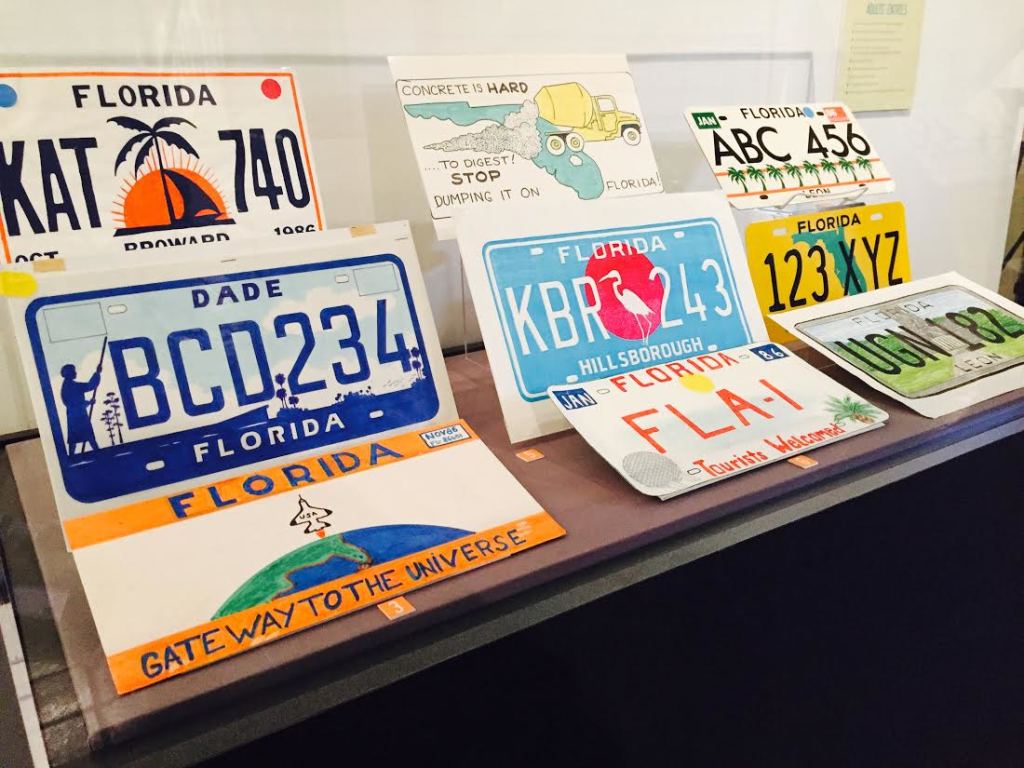 Nine thousand submissions to the Florida License plate redesign sit on dispaly in the exhibit at the Florida Capitol Historic Museum. Photos by LaDarius Calhoun