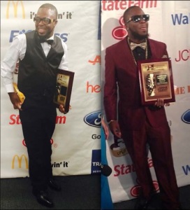 Goodson  walked the red carpet  in 2015(L) and in 2014 (right). 