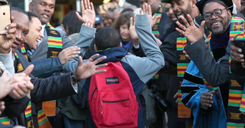 Hundreds of Black men show their support for students in Seattle