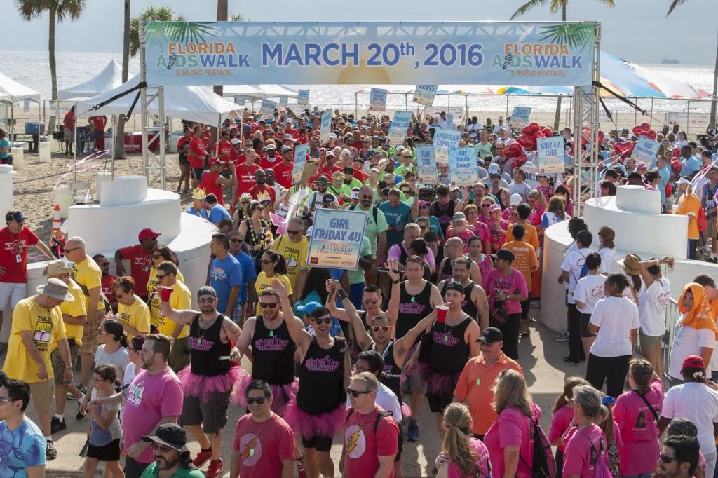 Thousands from across the region come out for the  11th annual Florida AIDS Walk and Music Festival featuring award-winning hip-hop artist Flo Rida, on March 20, 2016 in Fort Lauderdale, Florida. The event, produced by the AIDS Healthcare Foundation (AHF) raised over $1,200,000 to provide services and support Floridians living with HIV/AIDS. ( Photo by Jesus Aranguren / AP Images for AIDS Healthcare Foundation )