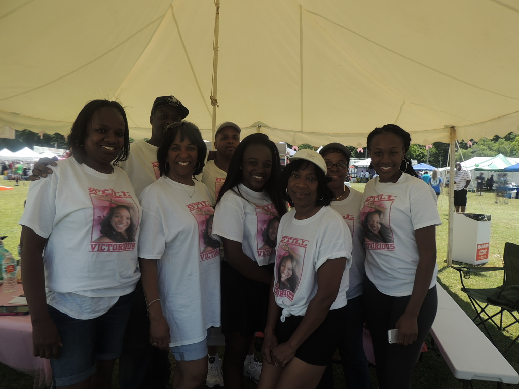 Cynthia Gaines pictured with family and friends of the late Joi Chambers.