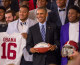 Obama welcomes crimson tide to the White House