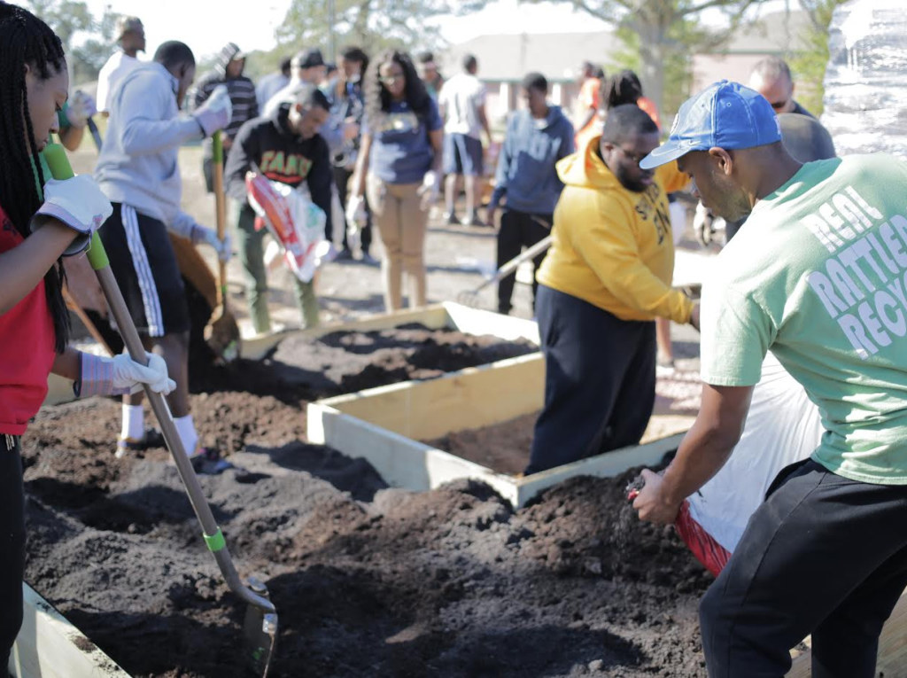 FAMU students working on installation