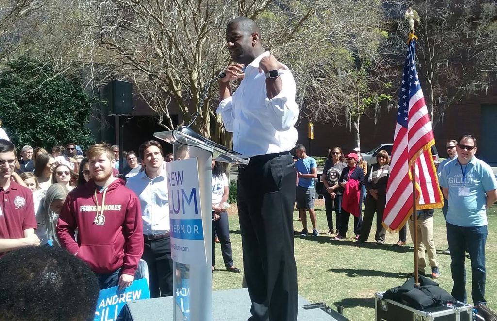 Andrew Gillum outlined portions of his platform at his first campaign rally, saying some of the issues he will focus on are jobs, the environment and education. Photo by St. Clair Murraine 