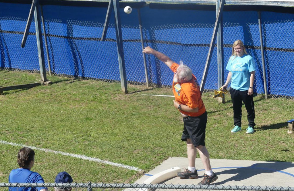  A senior citizen participated in the shot put event at the Capital City Senior games. Photos by Ashia Glover 