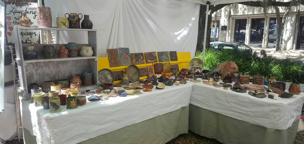 Unique art and pottery sold at booth during the Jubilee festival. Photos by Samantha Joseph 