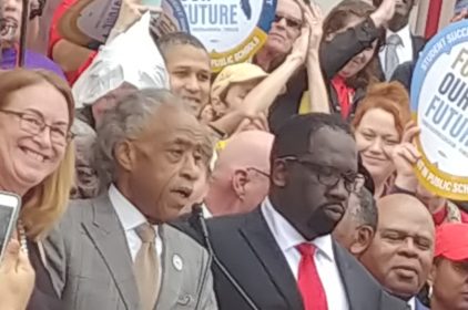 Sharpton joins in protest for increased teachers’ pay