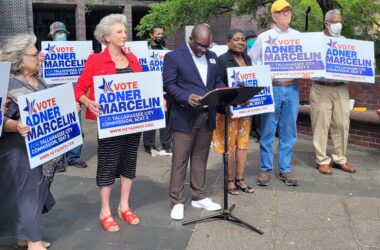 Marcelin brings out supporters to officially announce run for city commission