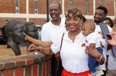 Lang, Mungen busts added to Gaither statue